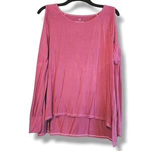 EUC Dusty Pink AEO Cut Out Shoulder Soft & Sexy Tee